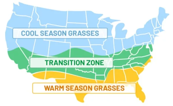 cool season grass adaptation map
