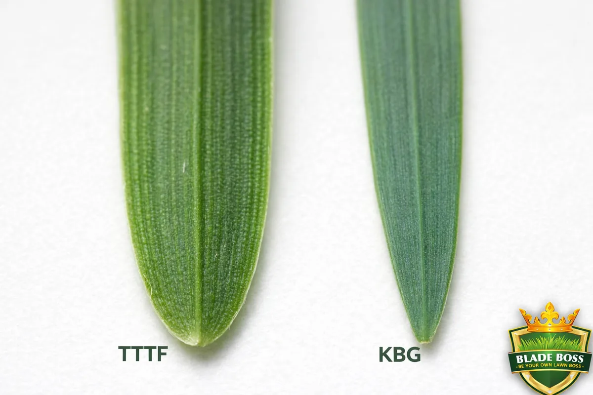 tall fescue vs Kentucky bluegrass blade