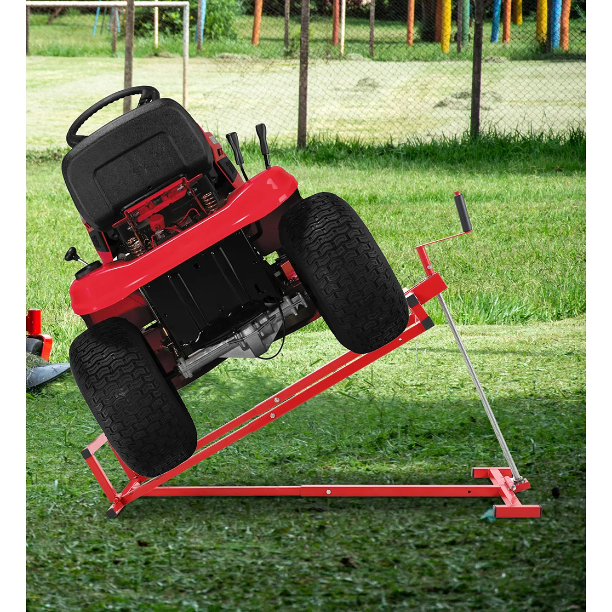Deck tilt direction (carburetor side up to prevent flooding)
