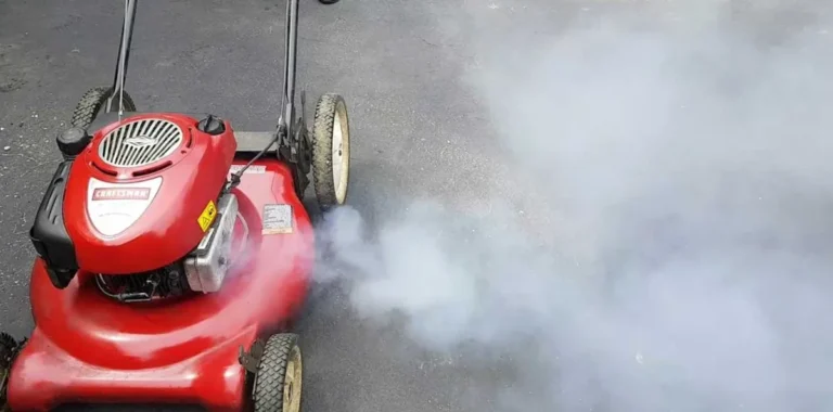 is white smoke from lawn mower dangerous