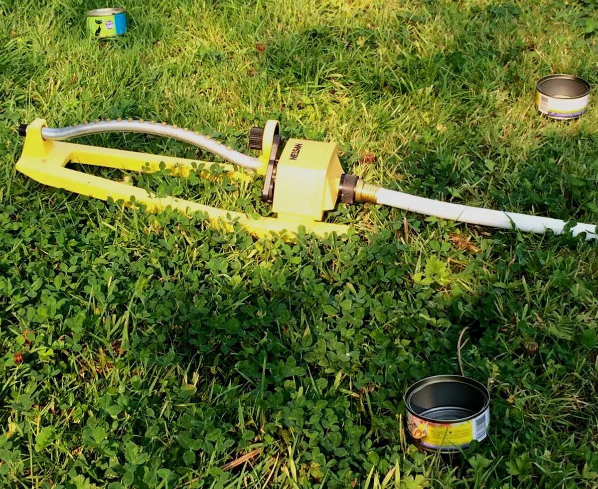 lawn sprinkler catch can test